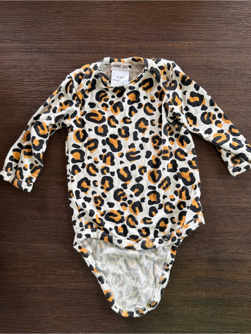 Spearmint Love Leopard Print Long-Sleeve Infant One-Piece